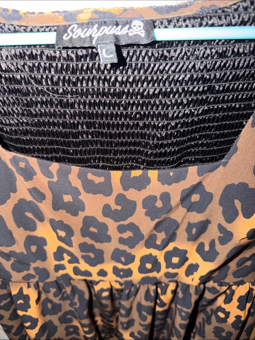 Sourpuss Leopard Print Dress - Black & Brown - Picture 2 of 6